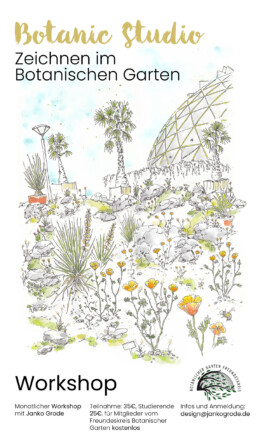 Plakat für Workshops im Botanischen Garten 