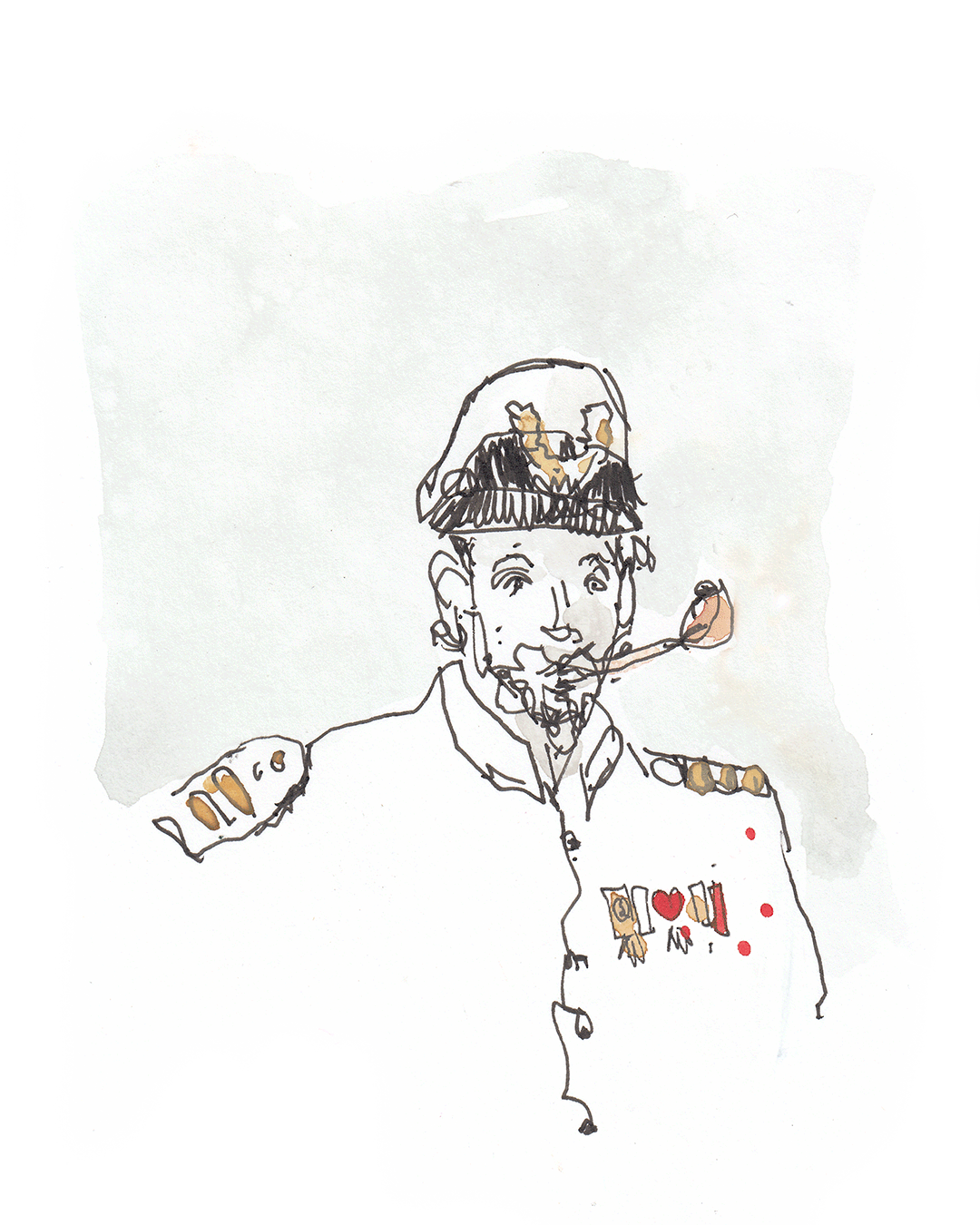 Animierte Zeichnung eines Kapitäns mit Pfeife, aus der Seifenblasen kommen. 